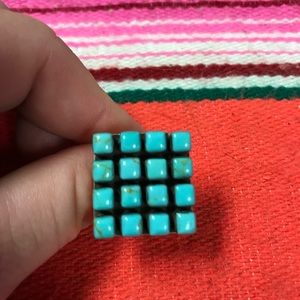 Unique sterling silver turquoise ring